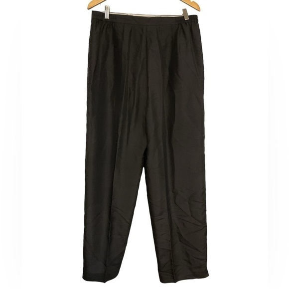Silks by ISC Womens Size L Lined Black Silk Pleated Front Dress Pants - Picture 3 of 3